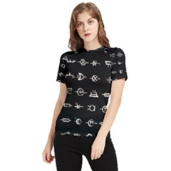 Electrical Symbols Callgraphy Short Run Inverted Women s Short Sleeve Rash Guard