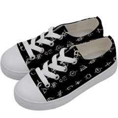 Electrical Symbols Callgraphy Short Run Inverted Kids  Low Top Canvas Sneakers