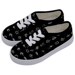 Electrical Symbols Callgraphy Short Run Inverted Kids  Classic Low Top Sneakers