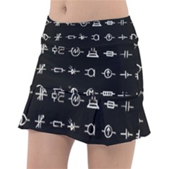 Electrical Symbols Callgraphy Short Run Inverted Tennis Skorts