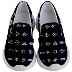 Electrical Symbols Callgraphy Short Run Inverted Kids Lightweight Slip Ons