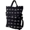 Electrical Symbols Callgraphy Short Run Inverted Fold Over Handle Tote Bag View2