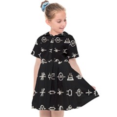 Electrical Symbols Callgraphy Short Run Inverted Kids  Sailor Dress