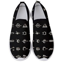 Electrical Symbols Callgraphy Short Run Inverted Men s Slip On Sneakers