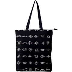 Electrical Symbols Callgraphy Short Run Inverted Double Zip Up Tote Bag by WetdryvacsLair