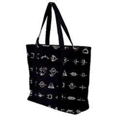 Electrical Symbols Callgraphy Short Run Inverted Zip Up Canvas Bag by WetdryvacsLair