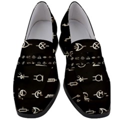 Electrical Symbols Callgraphy Short Run Inverted Women s Chunky Heel Loafers