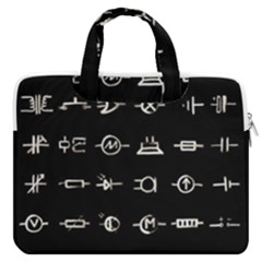 Electrical Symbols Callgraphy Short Run Inverted Macbook Pro Double Pocket Laptop Bag by WetdryvacsLair