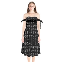 Hobo Signs Collected Inverted Shoulder Tie Bardot Midi Dress by WetdryvacsLair