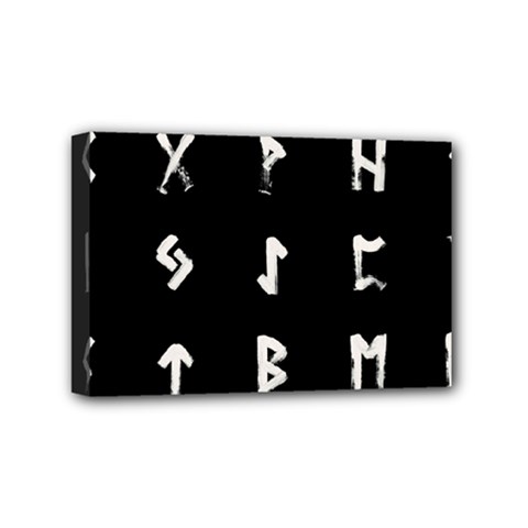 Elder Futhark Rune Set Collected Inverted Mini Canvas 6  X 4  (stretched) by WetdryvacsLair