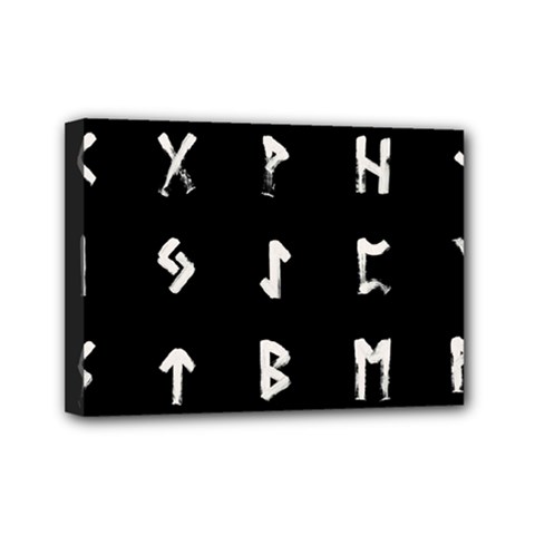 Elder Futhark Rune Set Collected Inverted Mini Canvas 7  X 5  (stretched) by WetdryvacsLair