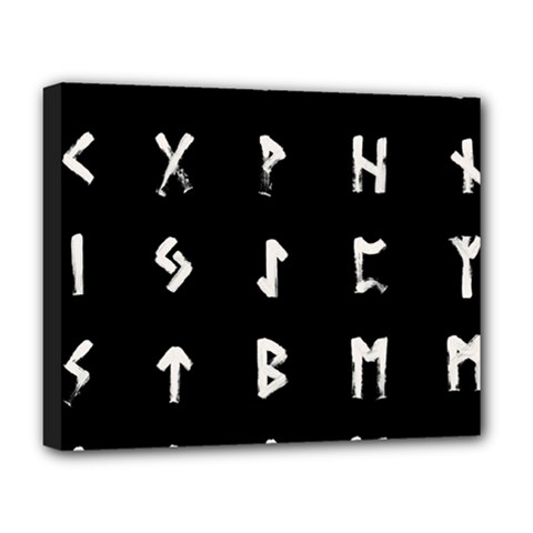 Elder Futhark Rune Set Collected Inverted Deluxe Canvas 20  X 16  (stretched) by WetdryvacsLair