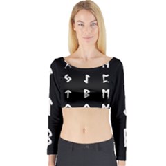 Elder Futhark Rune Set Collected Inverted Long Sleeve Crop Top