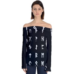 Elder Futhark Rune Set Collected Inverted Off Shoulder Long Sleeve Top by WetdryvacsLair