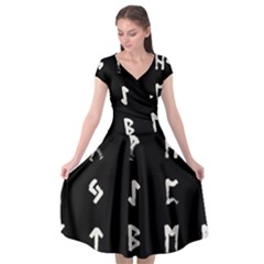 Elder Futhark Rune Set Collected Inverted Cap Sleeve Wrap Front Dress by WetdryvacsLair