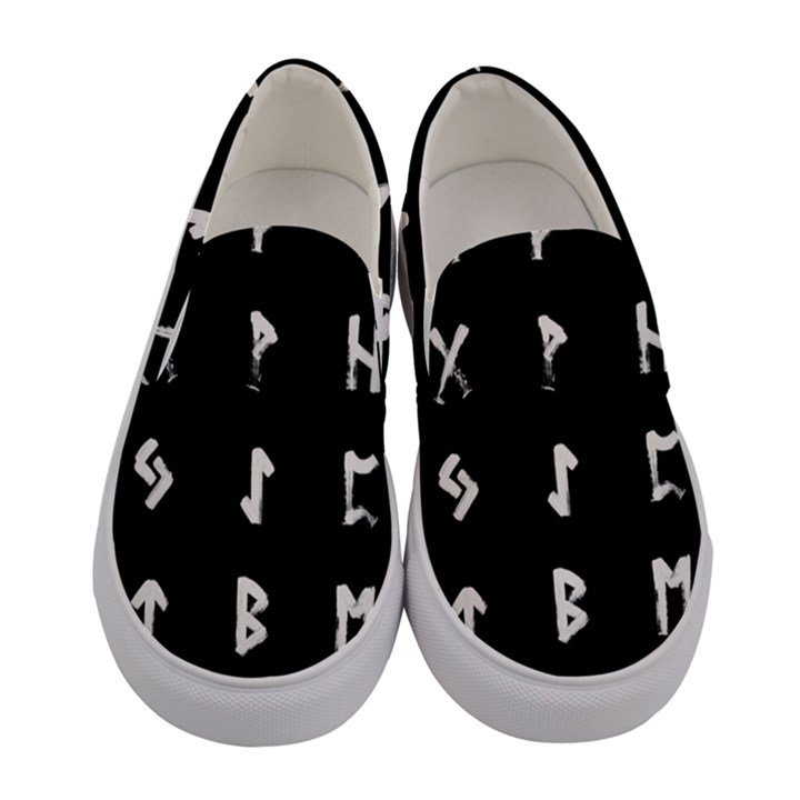 Elder Futhark Rune Set Collected Inverted Women s Canvas Slip Ons