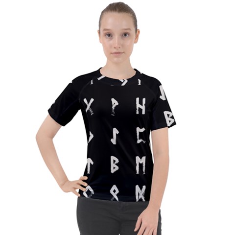 Elder Futhark Rune Set Collected Inverted Women s Sport Raglan Tee by WetdryvacsLair