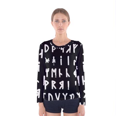 Complete Dalecarlian Rune Set Inverted Women s Long Sleeve Tee by WetdryvacsLair