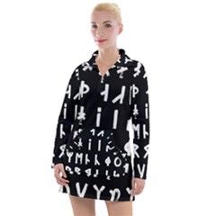 Complete Dalecarlian Rune Set Inverted Women s Long Sleeve Casual Dress