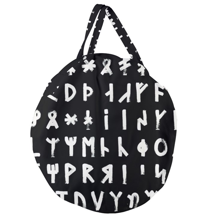 Complete Dalecarlian Rune Set Inverted Giant Round Zipper Tote