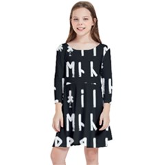 Complete Dalecarlian Rune Set Inverted Kids  Quarter Sleeve Skater Dress