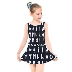 Complete Dalecarlian Rune Set Inverted Kids  Skater Dress Swimsuit by WetdryvacsLair