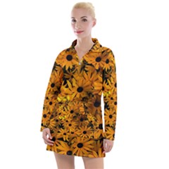 Rudbeckias  Women s Long Sleeve Casual Dress by Sobalvarro