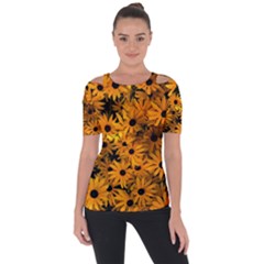 Rudbeckias  Shoulder Cut Out Short Sleeve Top by Sobalvarro