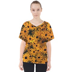 Rudbeckias  V-neck Dolman Drape Top by Sobalvarro