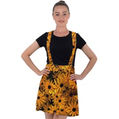 Rudbeckias  Velvet Suspender Skater Skirt by Sobalvarro