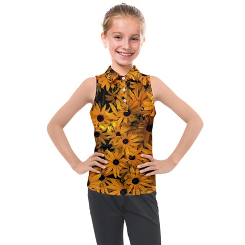 Rudbeckias  Kids  Sleeveless Polo Tee by Sobalvarro