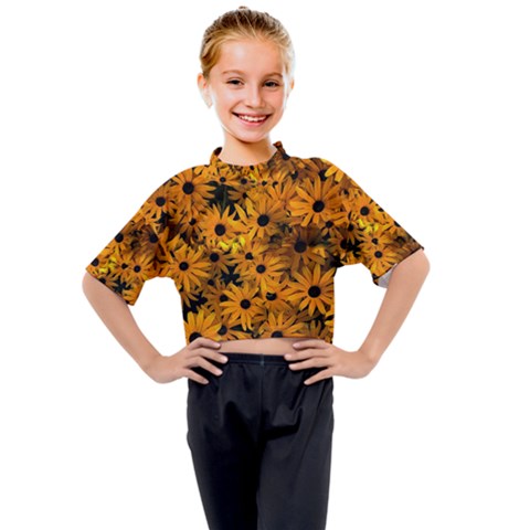 Rudbeckias  Kids Mock Neck Tee by Sobalvarro