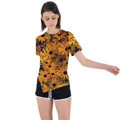 Rudbeckias  Asymmetrical Short Sleeve Sports Tee by Sobalvarro