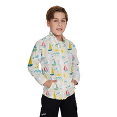 Ships Pattern Love Kids  Windbreaker by designsbymallika