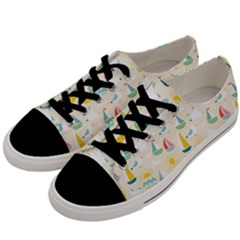 Ships Pattern Love Men s Low Top Canvas Sneakers by designsbymallika