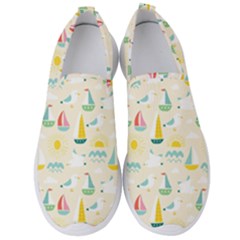 Ships Pattern Love Men s Slip On Sneakers by designsbymallika