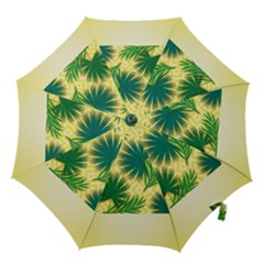 Yellow Tropical Pattern Hook Handle Umbrellas (large) by designsbymallika