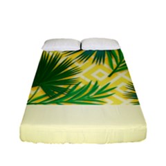 Yellow Tropical Pattern Fitted Sheet (full/ Double Size) by designsbymallika