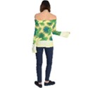 Yellow Tropical Pattern Off Shoulder Long Sleeve Top View2