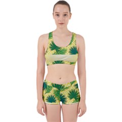 Yellow Tropical Pattern Work It Out Gym Set by designsbymallika