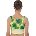 Yellow Tropical Pattern Velvet Crop Top View2