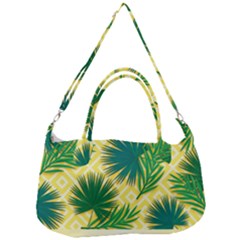 Yellow Tropical Pattern Removal Strap Handbag by designsbymallika