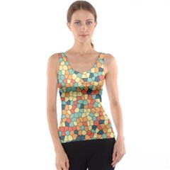 Mosaic Print Yellow Tank Top by designsbymallika