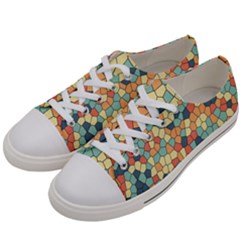 Mosaic Print Yellow Women s Low Top Canvas Sneakers by designsbymallika