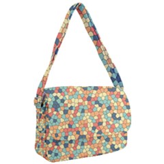 Mosaic Print Yellow Courier Bag by designsbymallika