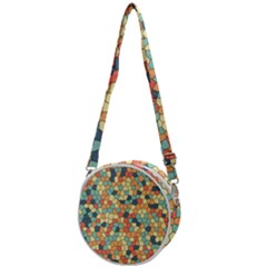 Mosaic Print Yellow Crossbody Circle Bag