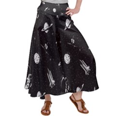 Space Love Satin Palazzo Pants by designsbymallika