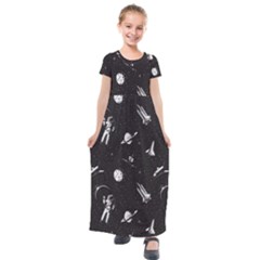 Space Love Kids  Short Sleeve Maxi Dress by designsbymallika