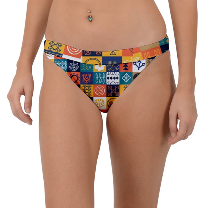 Tribal Love Pattern Band Bikini Bottom