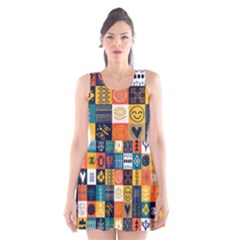 Tribal Love Pattern Scoop Neck Skater Dress by designsbymallika